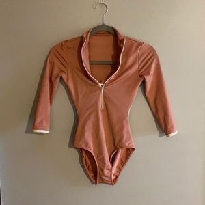 Mariia 3/4 sleeve zip up leotard